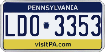 PA license plate LDO3353
