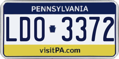 PA license plate LDO3372