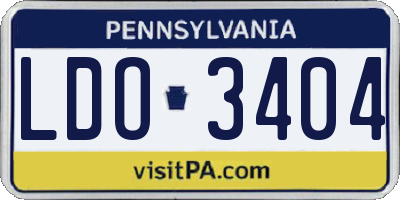 PA license plate LDO3404