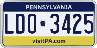 PA license plate LDO3425