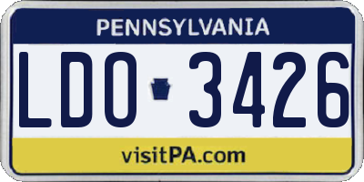 PA license plate LDO3426