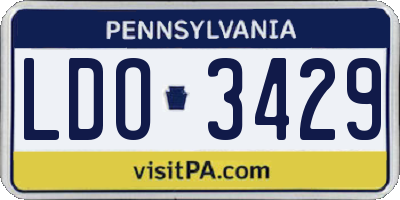 PA license plate LDO3429