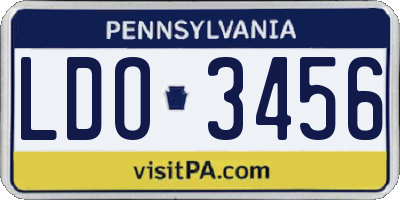 PA license plate LDO3456