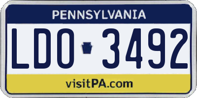 PA license plate LDO3492