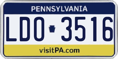 PA license plate LDO3516