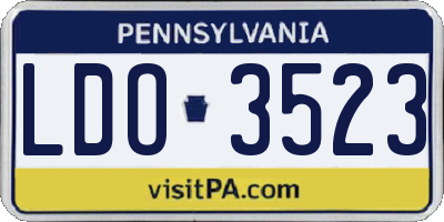 PA license plate LDO3523