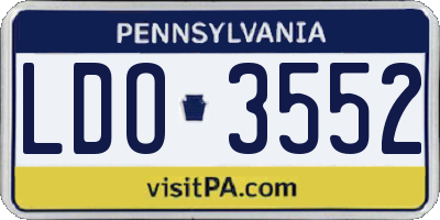 PA license plate LDO3552