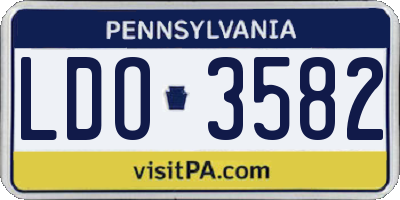 PA license plate LDO3582