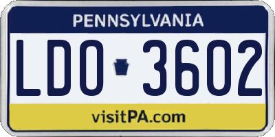 PA license plate LDO3602