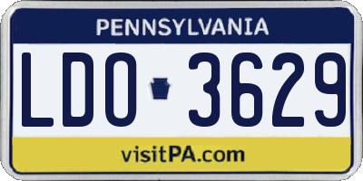 PA license plate LDO3629