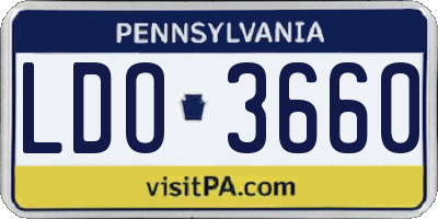PA license plate LDO3660