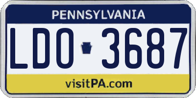 PA license plate LDO3687