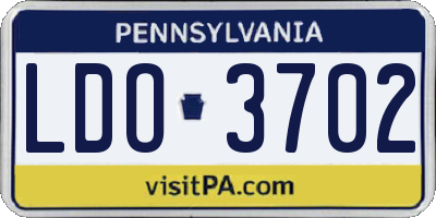 PA license plate LDO3702