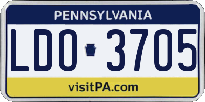 PA license plate LDO3705