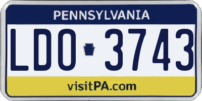 PA license plate LDO3743
