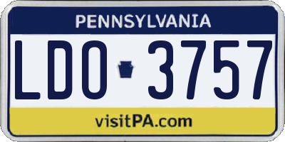 PA license plate LDO3757