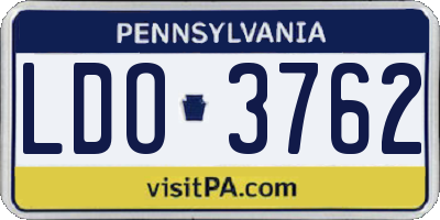 PA license plate LDO3762