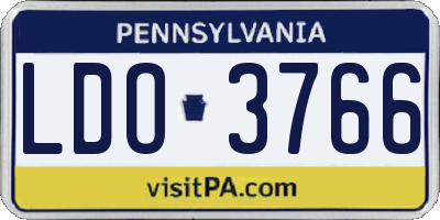PA license plate LDO3766