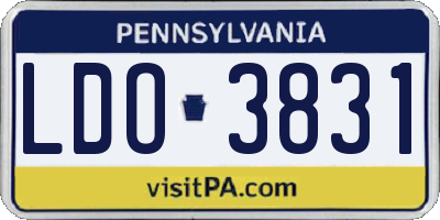 PA license plate LDO3831