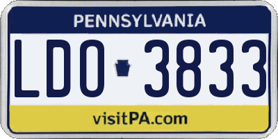 PA license plate LDO3833