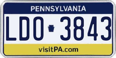 PA license plate LDO3843