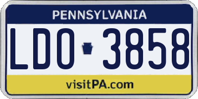 PA license plate LDO3858