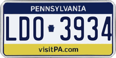 PA license plate LDO3934