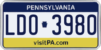 PA license plate LDO3980