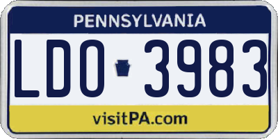 PA license plate LDO3983