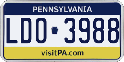 PA license plate LDO3988