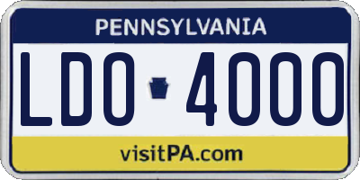 PA license plate LDO4000