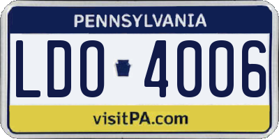 PA license plate LDO4006