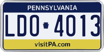PA license plate LDO4013