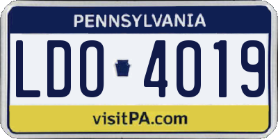PA license plate LDO4019