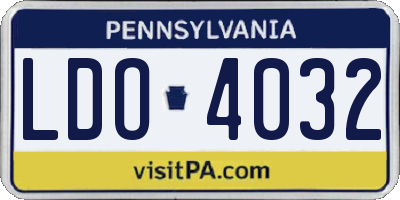 PA license plate LDO4032