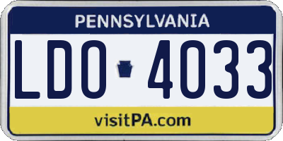 PA license plate LDO4033