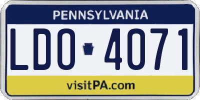 PA license plate LDO4071