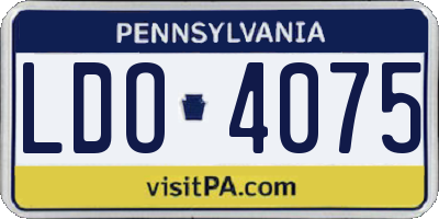 PA license plate LDO4075