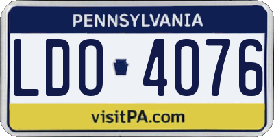 PA license plate LDO4076