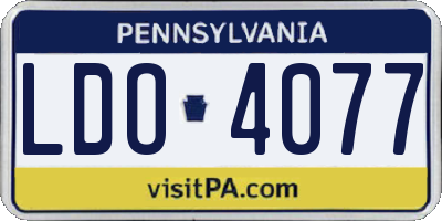 PA license plate LDO4077