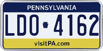 PA license plate LDO4162