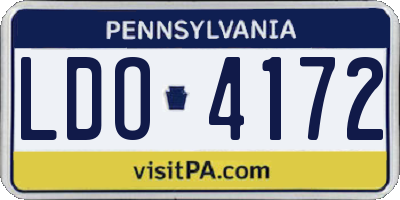 PA license plate LDO4172