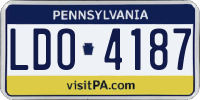 PA license plate LDO4187