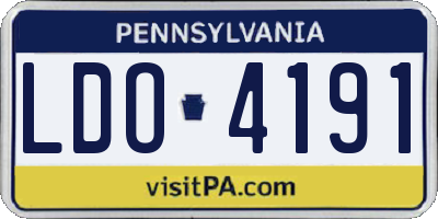 PA license plate LDO4191