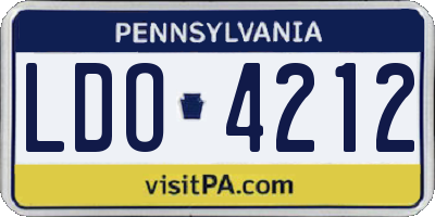 PA license plate LDO4212