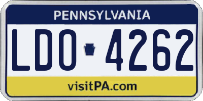PA license plate LDO4262