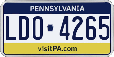 PA license plate LDO4265