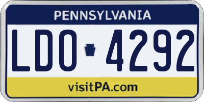 PA license plate LDO4292