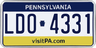 PA license plate LDO4331