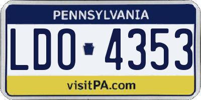 PA license plate LDO4353